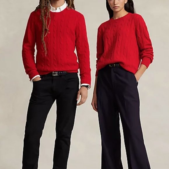 POLO by RALPH LAUREN 100% Italian Cashmere Iconic Cable Knit Sweater